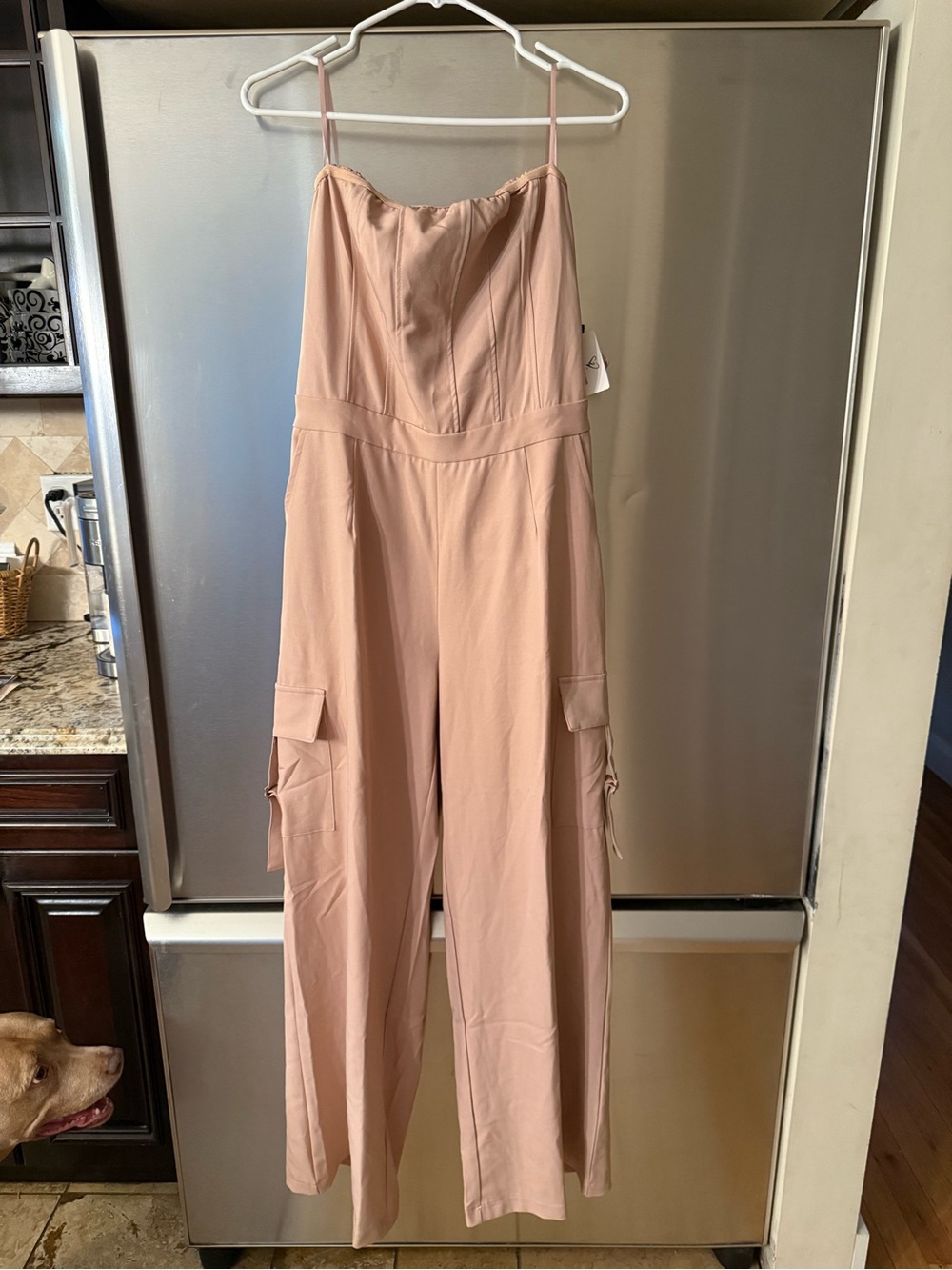 Windsor Blush Pink Cargo Spaghetti-Strap Jumpsuit
